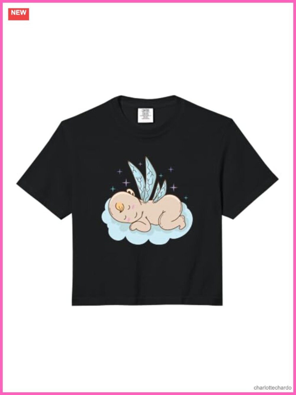 Boxy Fit Crop Top Fairy Tale Princess Graphic Tee Short Sleeve